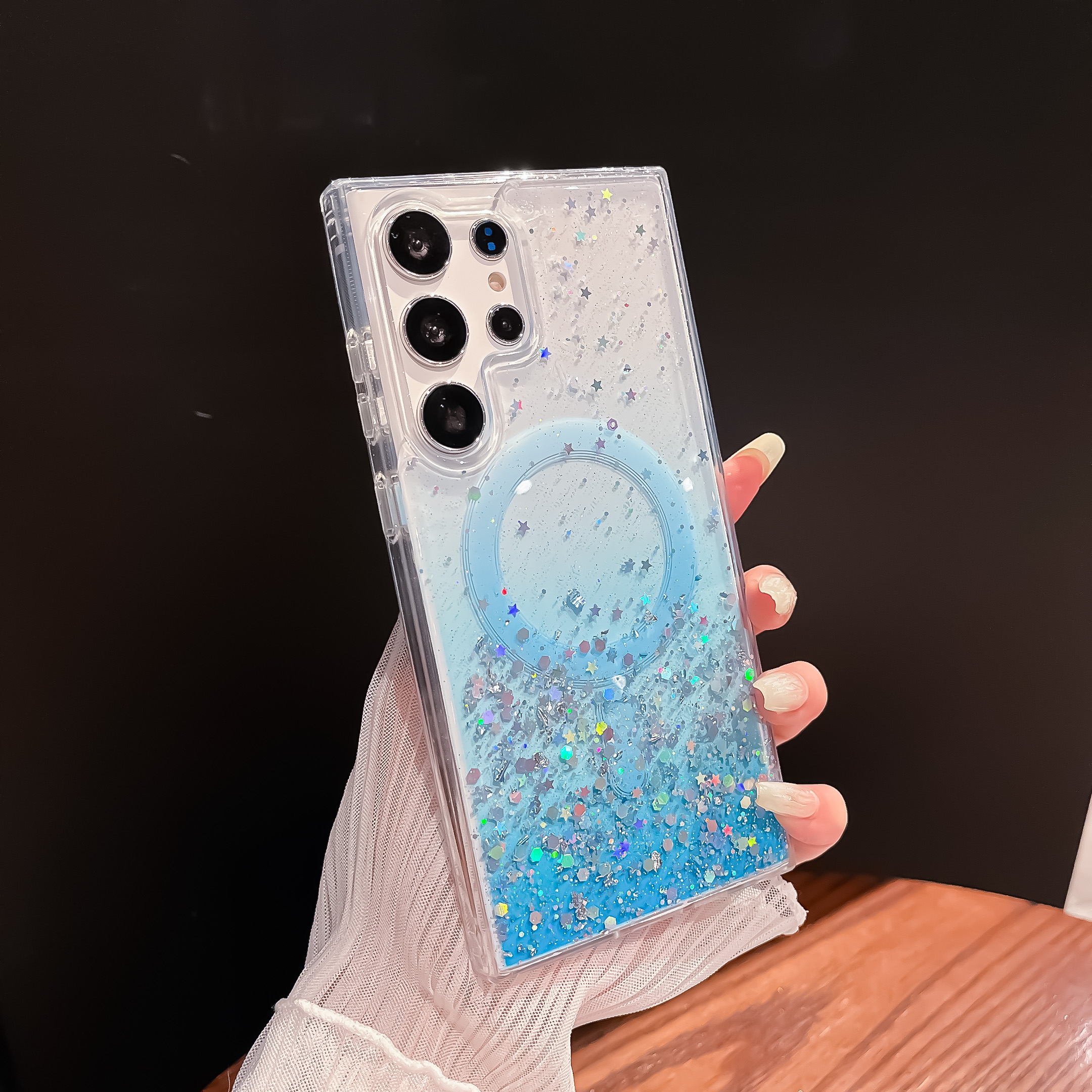 Sroof%20Case%20For%20Samsung%20Galaxy%20S22%20Plus%20S22%20Ultra%20S23%20Plus%20S23%20Ultra%20S23%20FE%20S24%20Plus%20S24%20Ultra%20S25%20Plus%20S25%20Ultra%20New%202-in-1%20Acrylic%20CD%20Gradient%20Glitter%20Drip%20Magnetic%20Phone%20Case%20Back%20Cover%20-%20Image%203