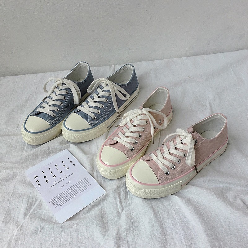 Giày CV Ulzzang Xanh+ Hồng Đế Dày ( full box)