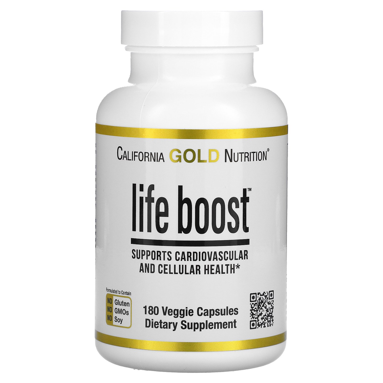 Hỗ trợ tim mạch, hệ thần kinh, California Gold Nutrition, Life Boost, 180 Veggie Capsules thumbnail