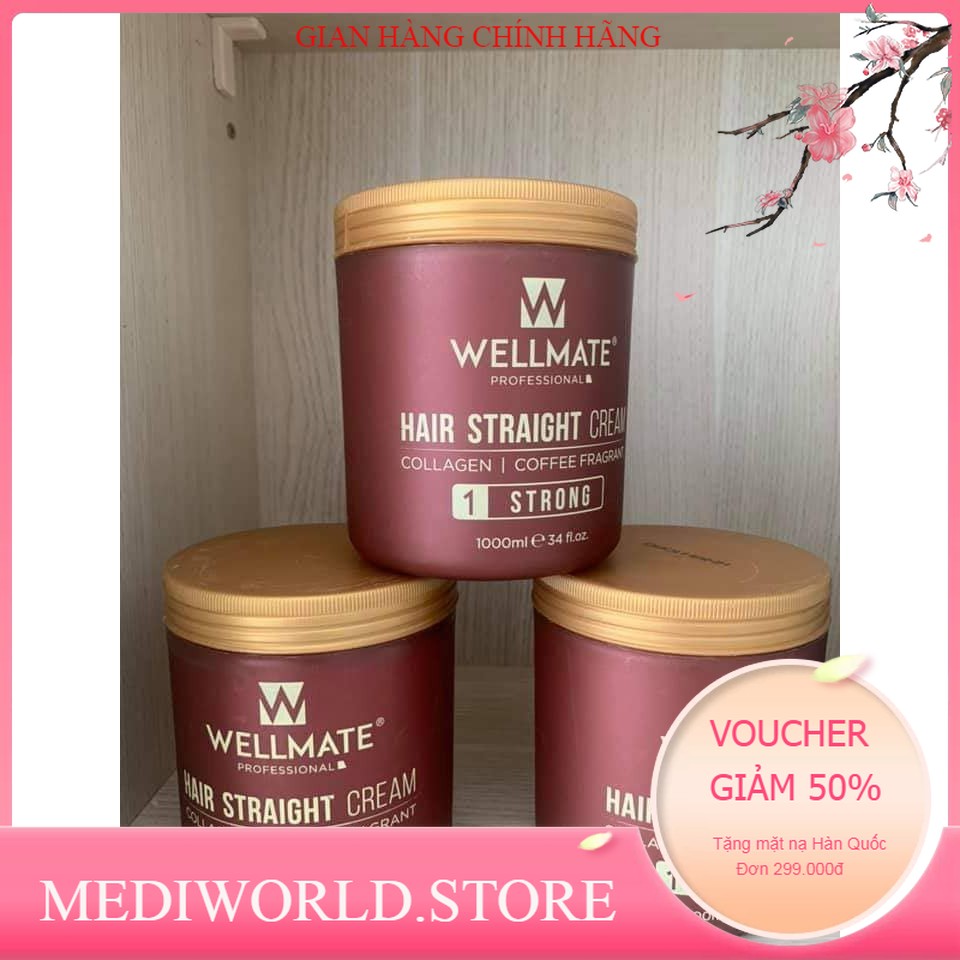 (Nguyên cặp) Thuốc Duỗi Tóc Cà Phê Siêu Mượt Wellmate - Chính Hãng