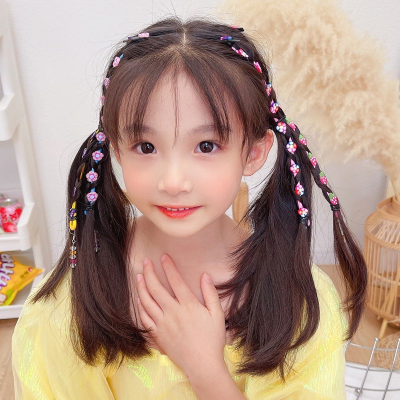 Kẹp tóc dây xoắn nhiều màu siêu cute cho bé