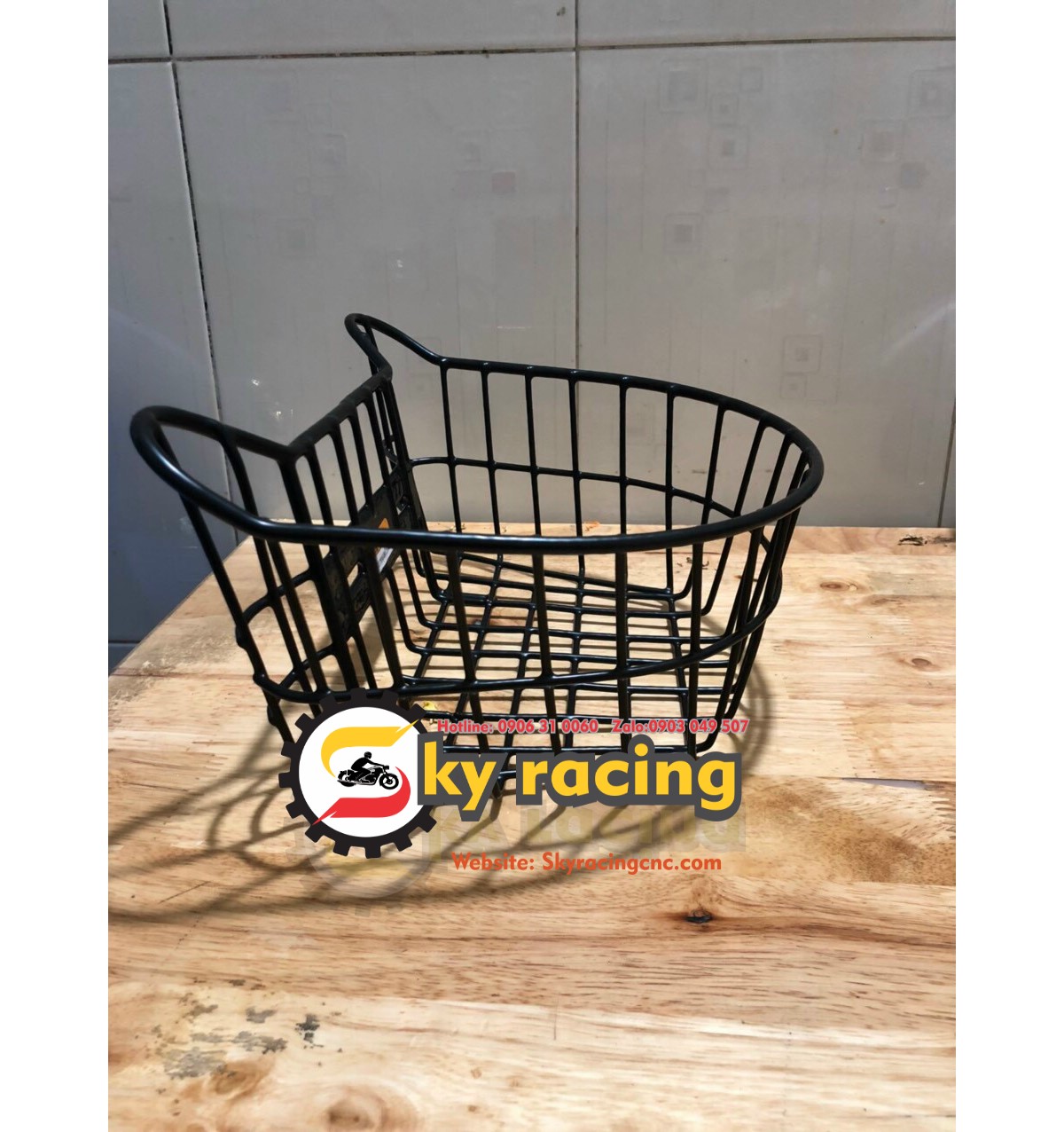 Rổ lưới thái gắn cho xe Scoopy (trắng, đen).. kiểu tròn