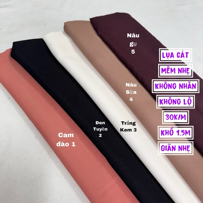 Vải Lụa Cát Hàn- mỏng mềm mại rủ vải-suôn mượt