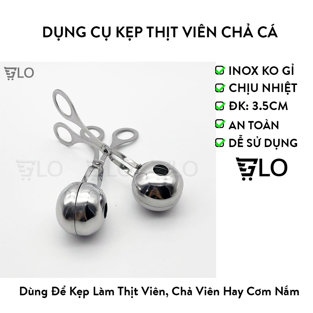 Dụng cụ kẹp thịt viên, chả cá bằng inox đa năng