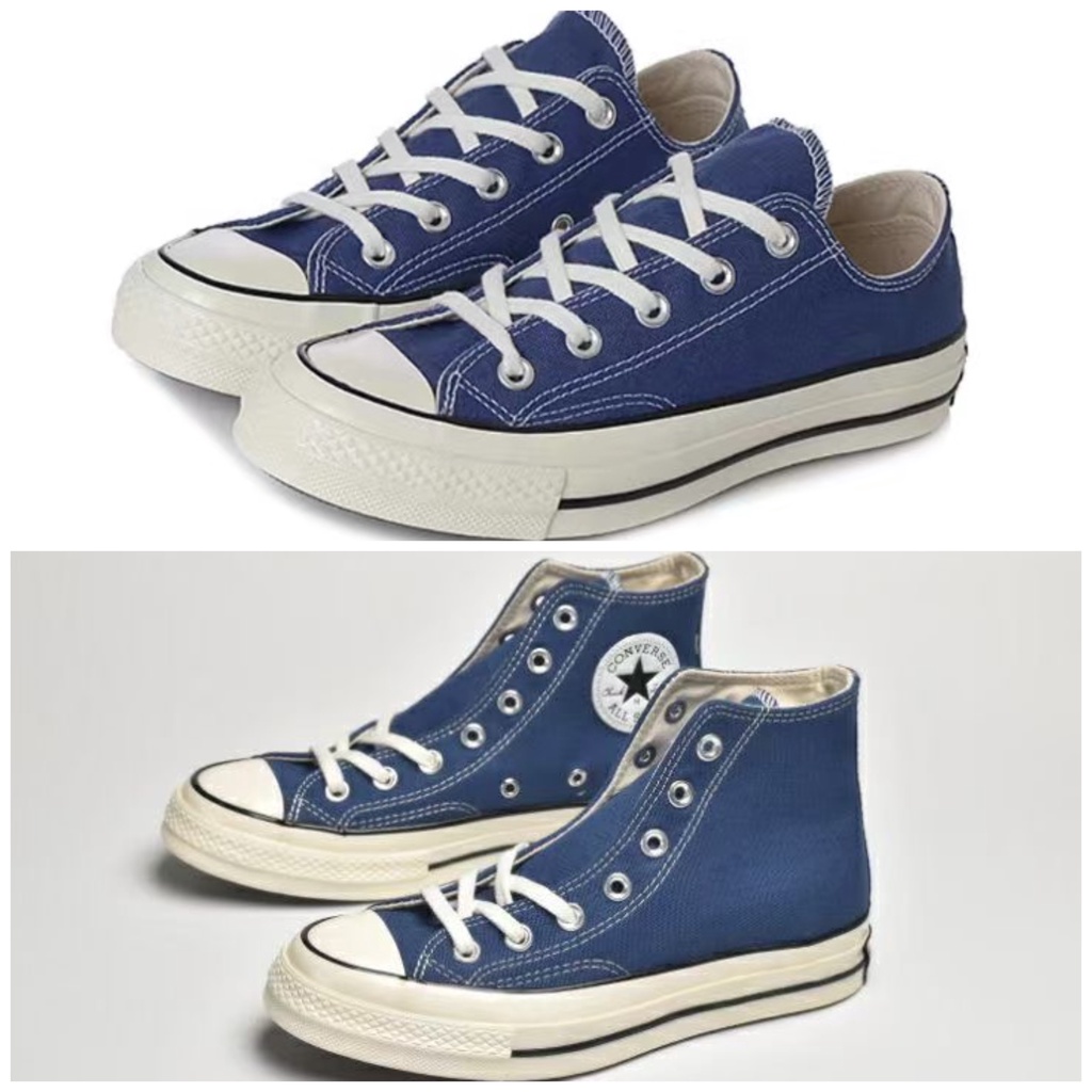 shoes Converse 1970S Navy blue（Low）Navy blue（high）sneakers rubbershoes  shoes for men Strings canvas shoes neutral INS mwomen the same style  162052C 