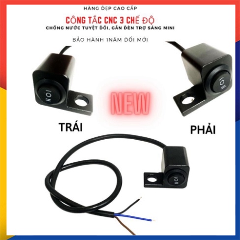 Công Tắc Đèn Xe Máy 3 chế độ Nhôm CNC