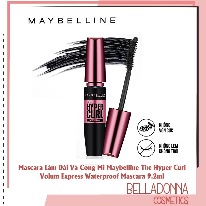 Mascara Làm Dài Và Cong Mi Maybelline The Hyper Curl Volum Express Waterproof Mascara