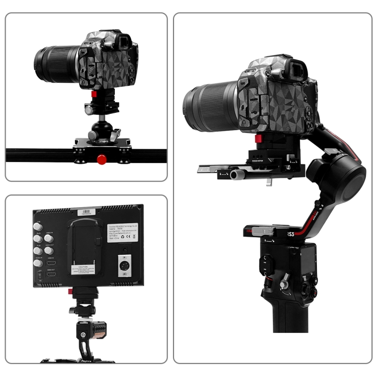 PULUZ Mini Monitor Magic Arm Quick Release Plate (Black) For Magic arm LED light camera camera