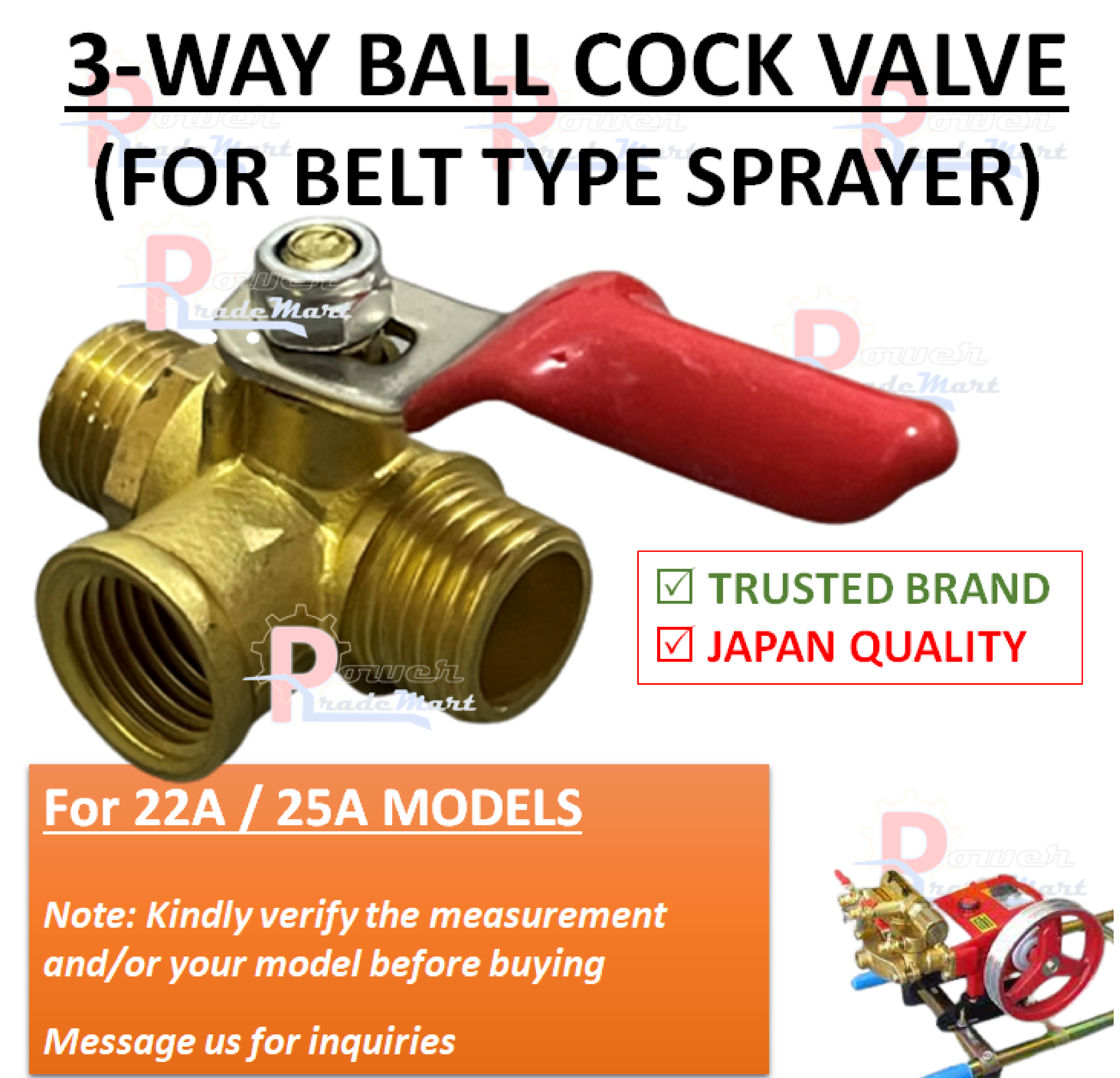 3 WAY Ball Cock Valve / T Ball Cock / Valve Cock T (going to pressure