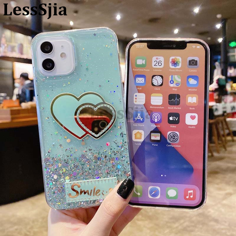 Phone Cover infinix Smart 8 Pro 8 Plus 7 Case Glitter Soft Transparent Be Love Makeup Mirror Stars Moon Cover For infinix Smart 8Plus 8Pro smart 7 Cases.