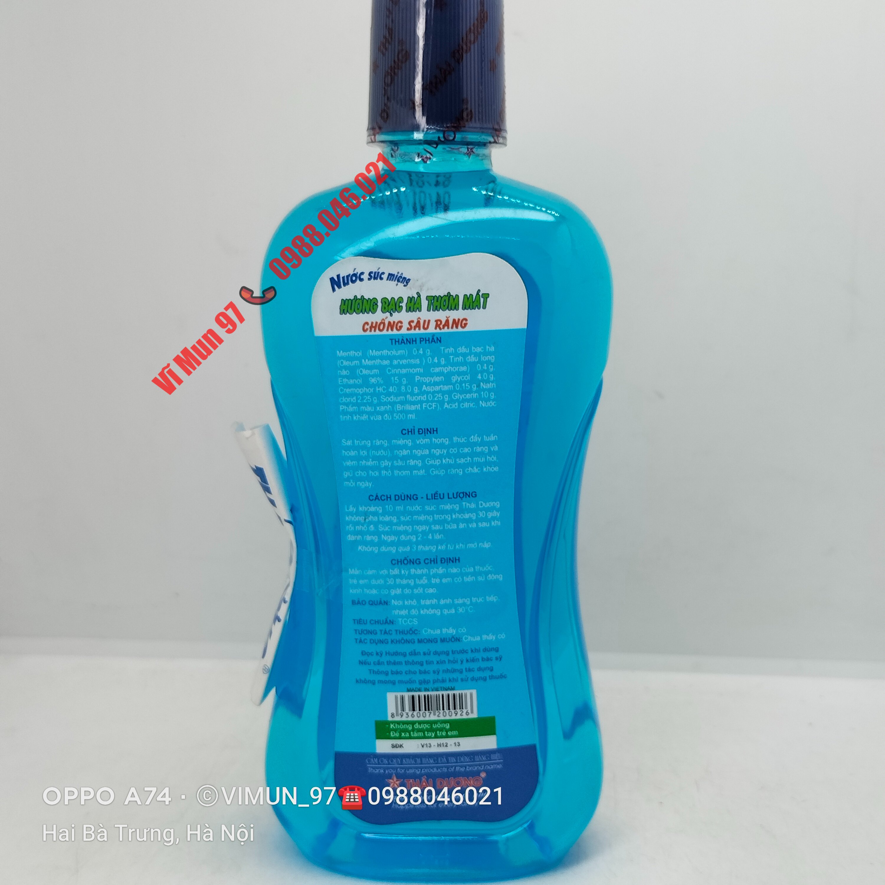 Nước súc miệng Thái Dương chai 500ml