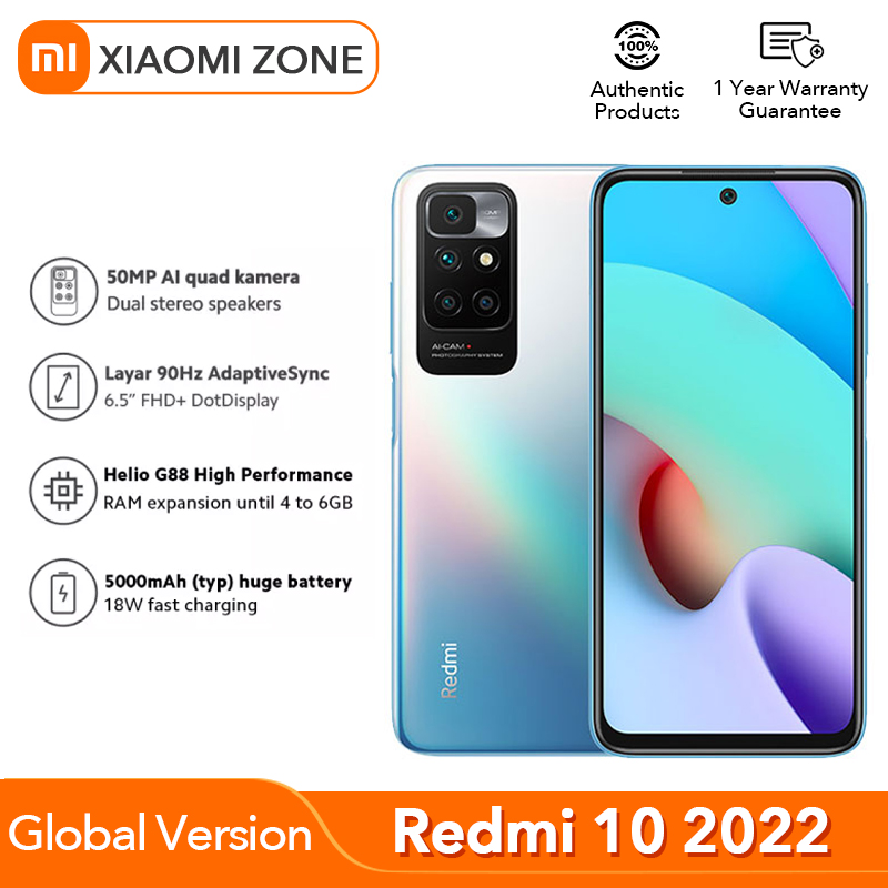 Xiaomi Redmi 10 (4GB+64GB) GSM Factory Unlocked Global version 6.5 90Hz  5000mAh
