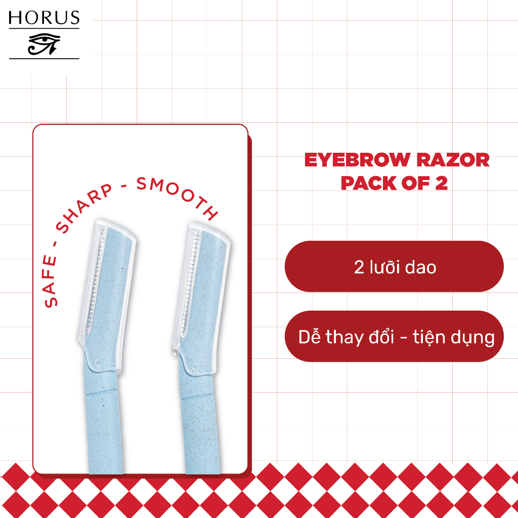 Set 2 Dao cạo Lông mày Horus Eyebrow Razor Wheat Straw