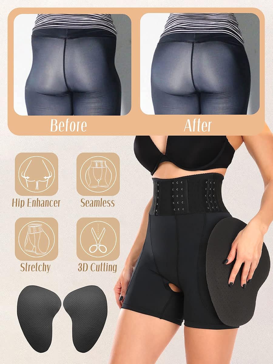Shineqin Butt Pads Shapewear Bodysuit for Women Tummy Control Butt lifter  Shapewear Padded Butt Body Shaper for Bigger Butt : : Clothing