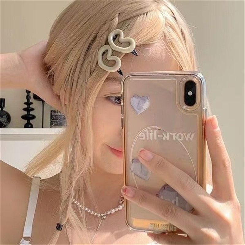 Cute Pink Heart Hair Clip for Women with Bangs Hair Clip Headpiece