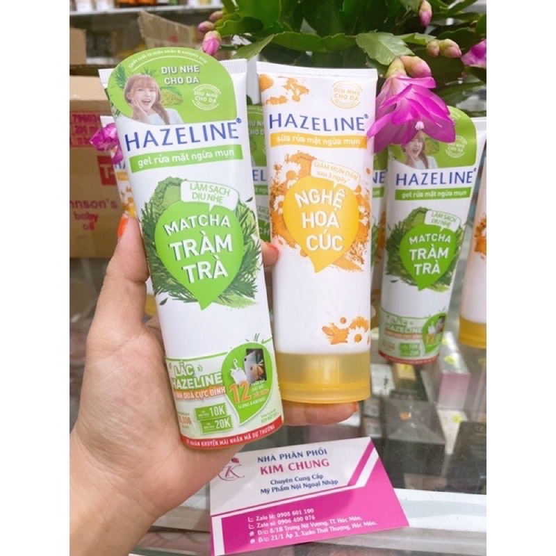[Mẫu mới] Sữa rửa mặt Hazelin (Nghệ kiwi, Matcha lựu đỏ)