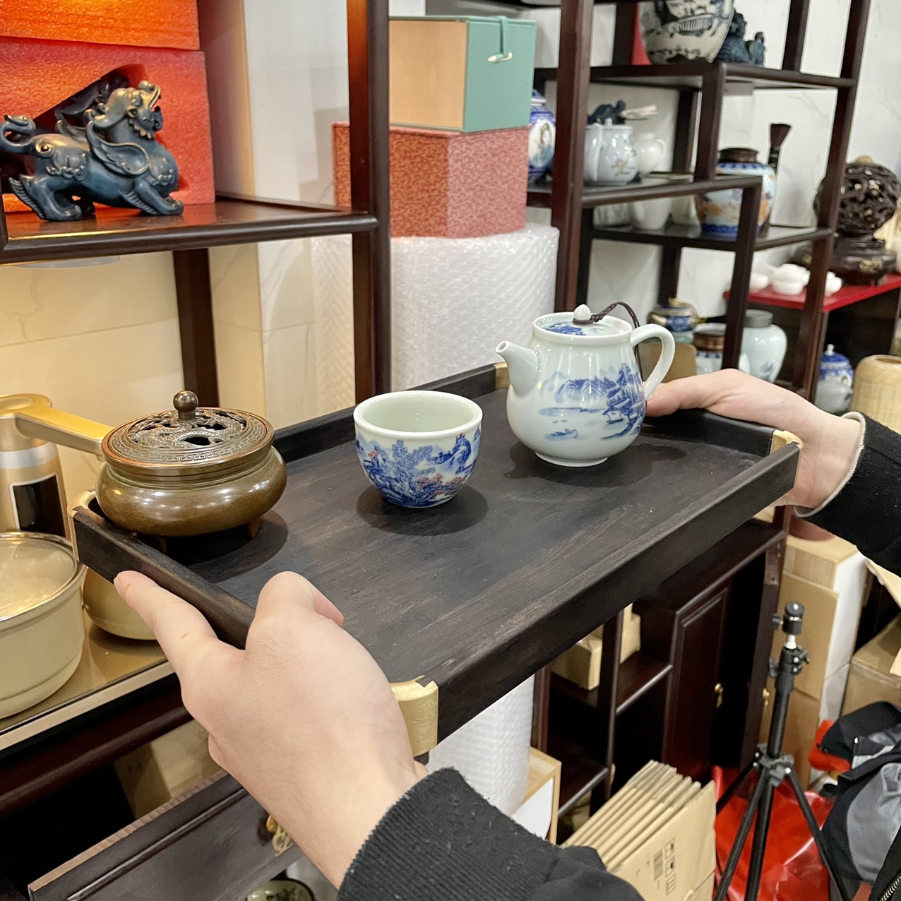 Khay trà gỗ Gụ cao cấp
