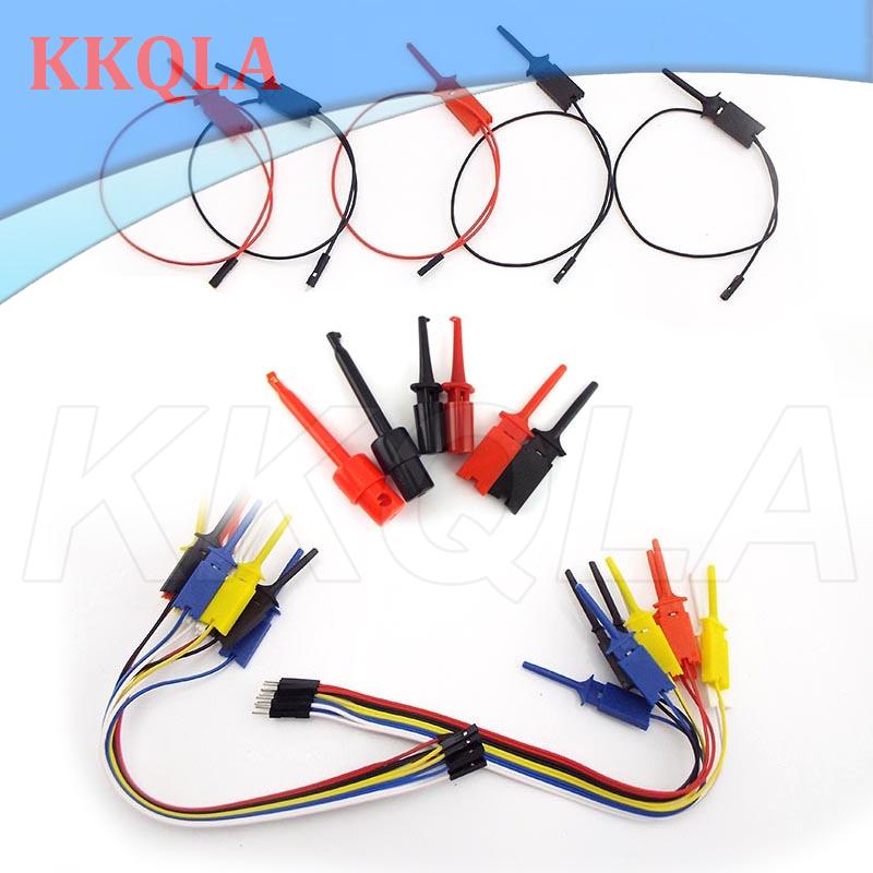 QKKQLA 4Types Single Test Hook Clip Line 10Pin Cable Crocodile Clip Electronic Testing