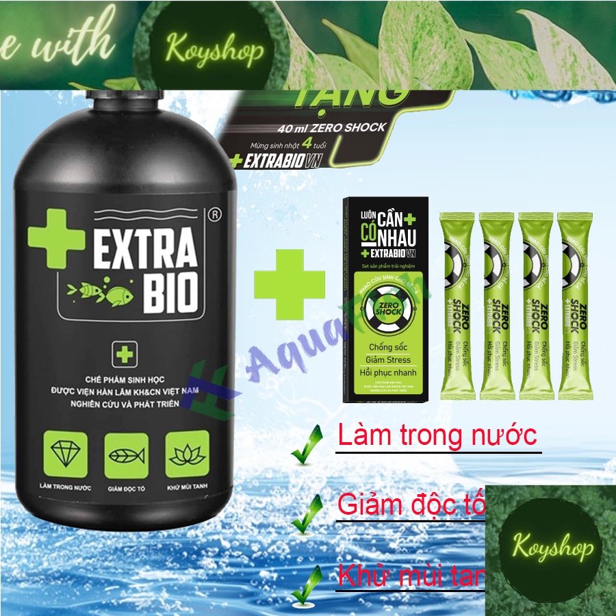 Vi Sinh Extra Bio 500ml 1000ml (men vi sinh làm trong nước và cân bằng PH cho hồ cá Koi bể cá cảnh)