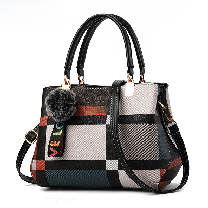 Elegant Designer Handbags Women Bags Messenger PU Leather Crossbody Bags Hairball tassen Girls Shoulder Bag Top-hand Tote Bag