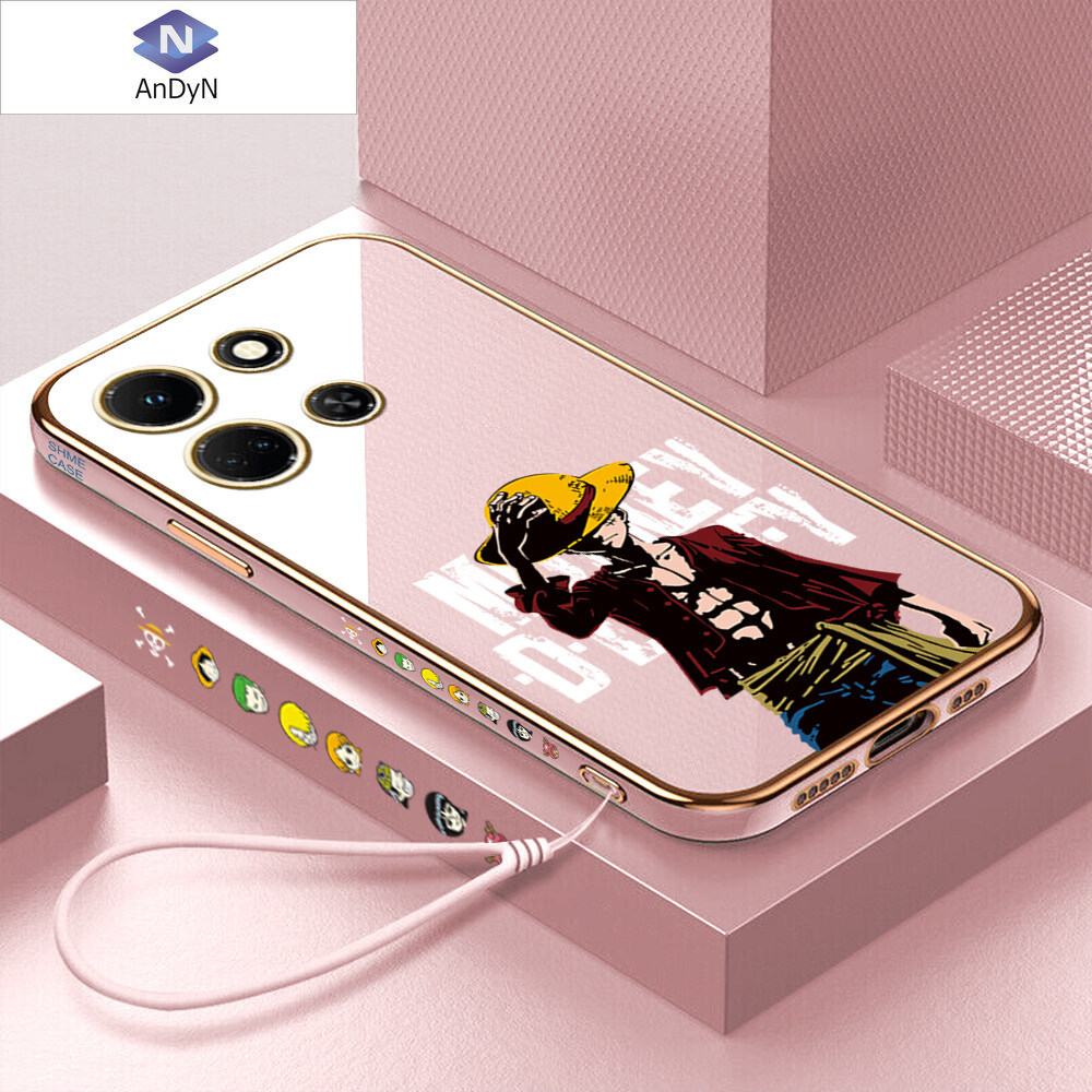 AnDyN Casing For Infinix Note 30 VIP 5G 4G Note 30 Pro GT 10 Pro 5G Case Anime Cartoon Hat Luffy Full Cover Camera Protection Soft Rubber Cases. 
