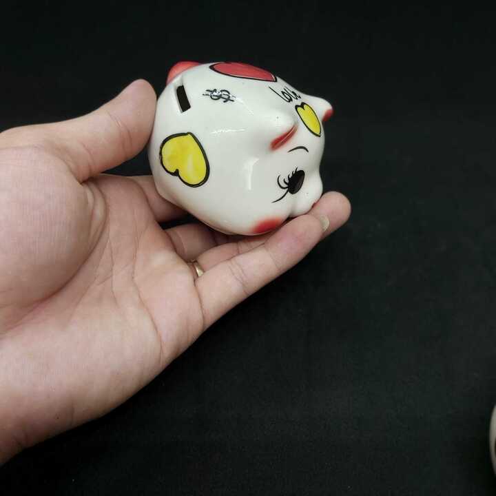 Lợn Đất Mini gốm men sứ Bát Tràng size mini màu trắng sữa - Heo Đất Mini - Ống Heo Mini