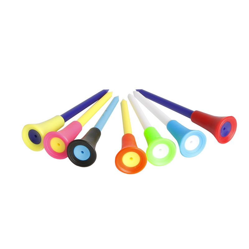 50pcs Golf Tools 83mm Multicolor Plastic Golf Tees Rubber Cushion Professional
