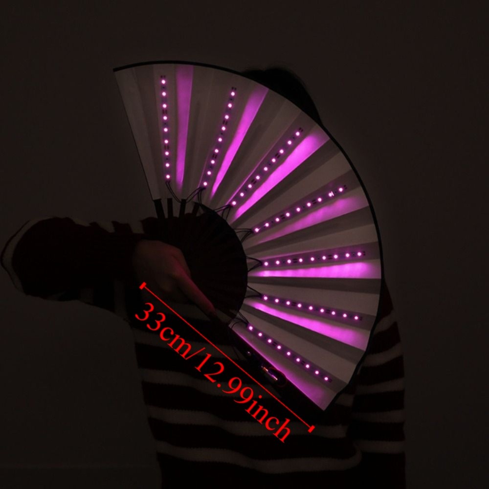 Atmosphere Prop Creative Glow Folding LED Fan Portable Colorful LED ...