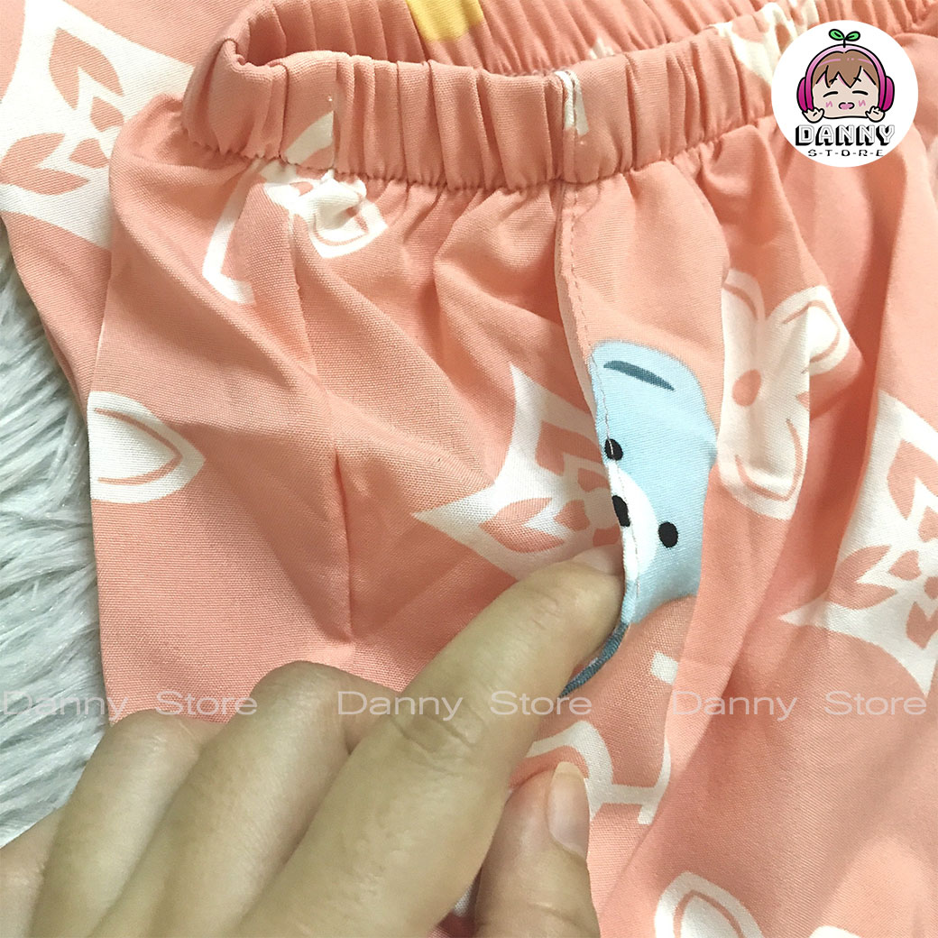 Đồ bộ Pijama ngắn, Đồ bộ lụa Mango họa tiết dễ thương cho nữ