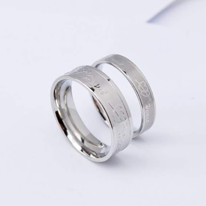 Nhẫn cặp inox trái tim cao cấp NC08