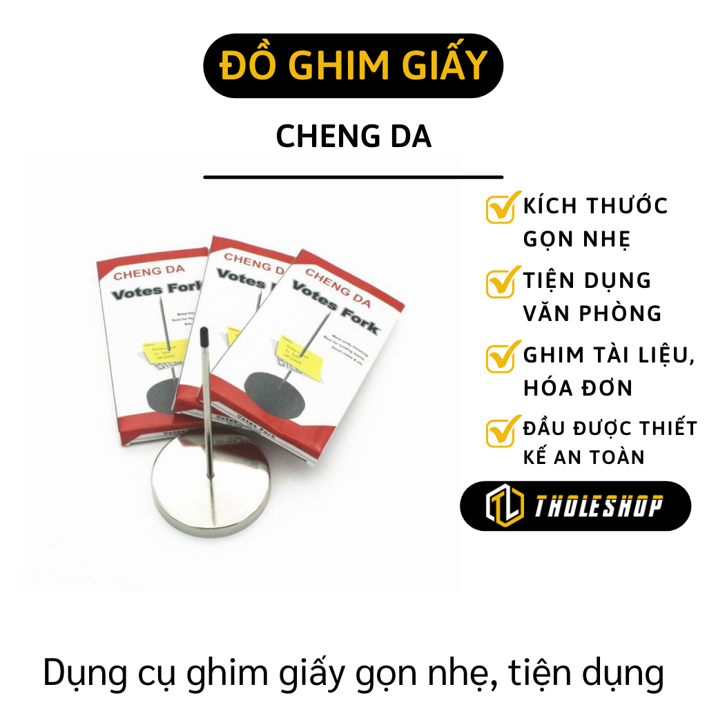 Cây ghim giấy - Dụng cụ ghim giấy Cheng Da tiện dụng trong văn phòng - Dụng cụ ghim hóa đơn, biên nhận xỏ giấy nhỏ gọn an toàn