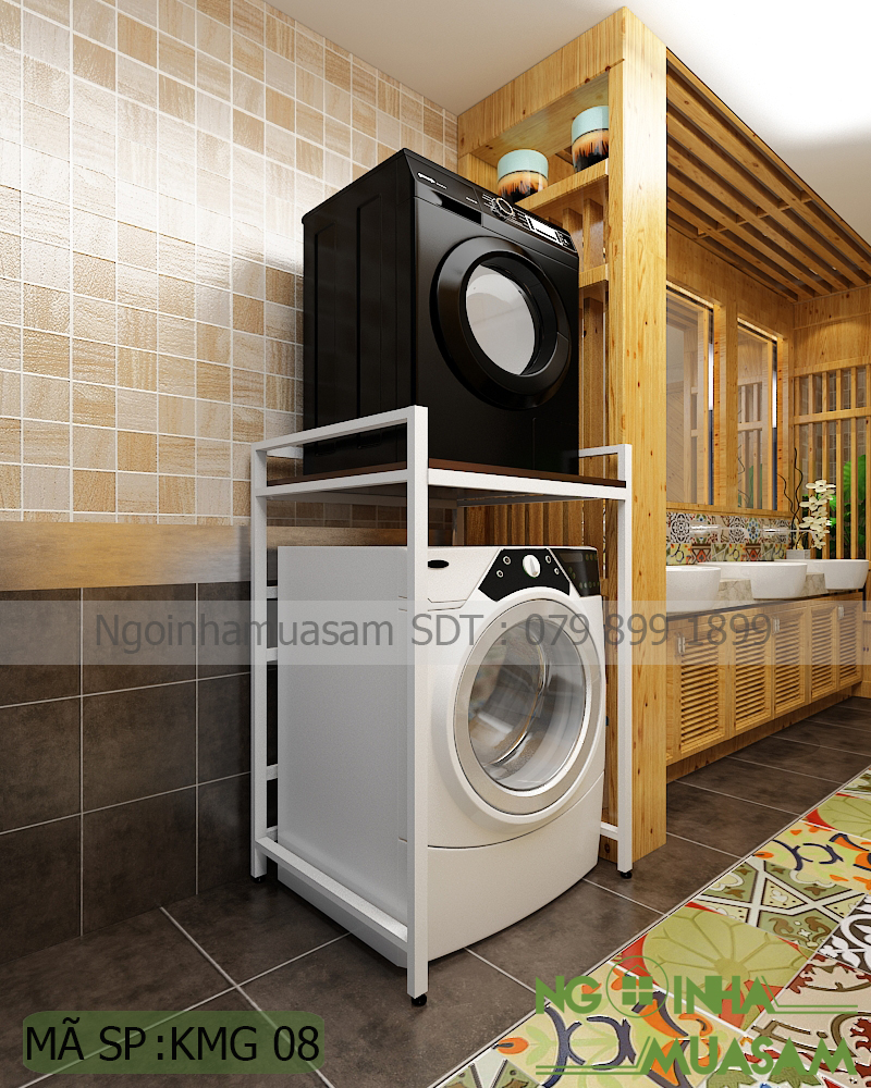 KỆ MÁY GIẶT , MÁY SẤY - KMG08