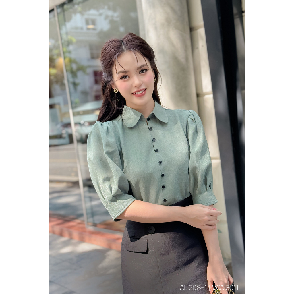 Áo sơ mi nữ tay lỡ basic thời trang công sở RUZA ALB208