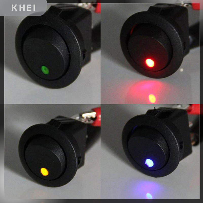 KHEI 4 cái công tắc bật/tắt tròn 12V 20A công tắc bật/tắt đèn LED công tắc bật/tắt cho xe hơi Thuyền biển