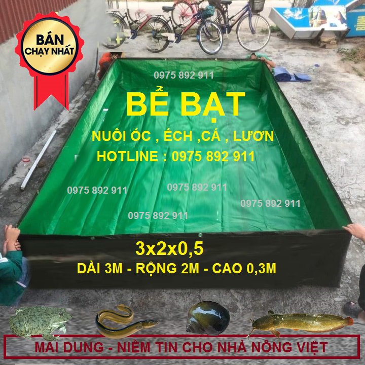 Bể bạt nuôi ốc , ếch cá , xanh bộ đội