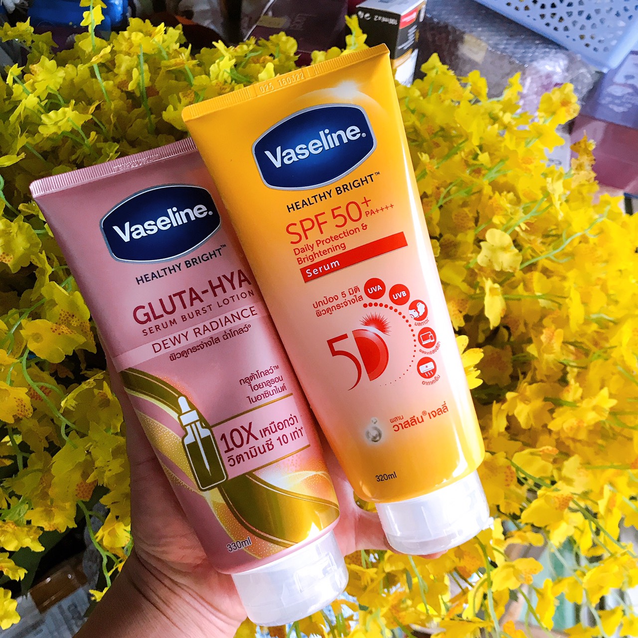 (Mẫu Mới) Dưỡng thể Vaseline Thái Lan 10X, 50X GLUTA - HYA - 320ml