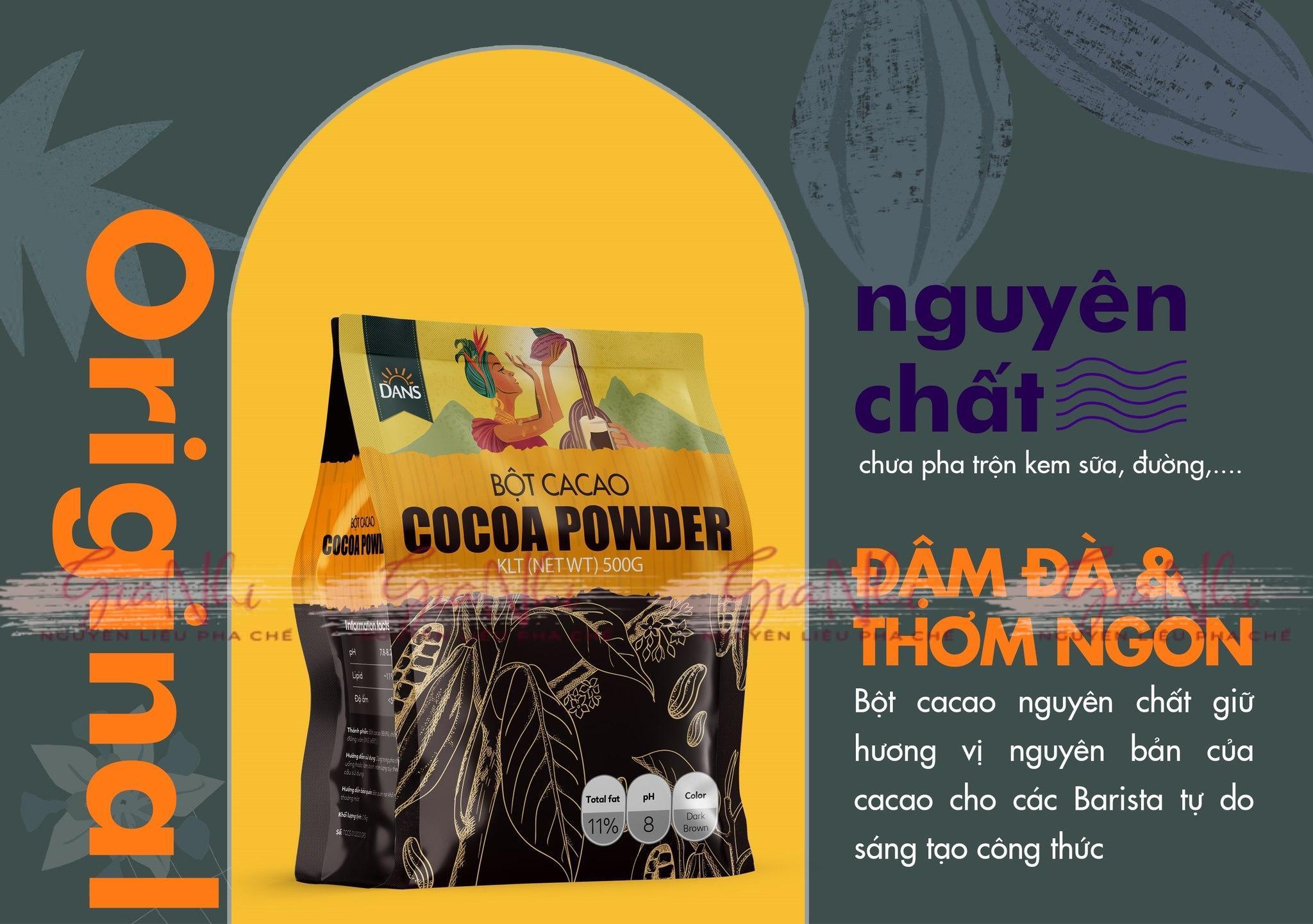 Bột cacao nguyên chất Dans gói 500g