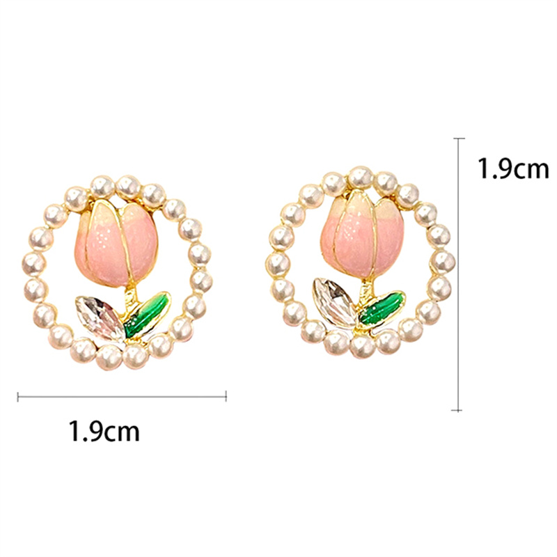 Romantic%20Pearl%20Flower%20Stud%20Earrings%20For%20Women%20Korean%20Enamel%20Sweet%20Tulip%20Flowers%20Exquisite%20Earrings%20Party%20Charm%20Jewelry%20XIEGONG%20-%20Image%204