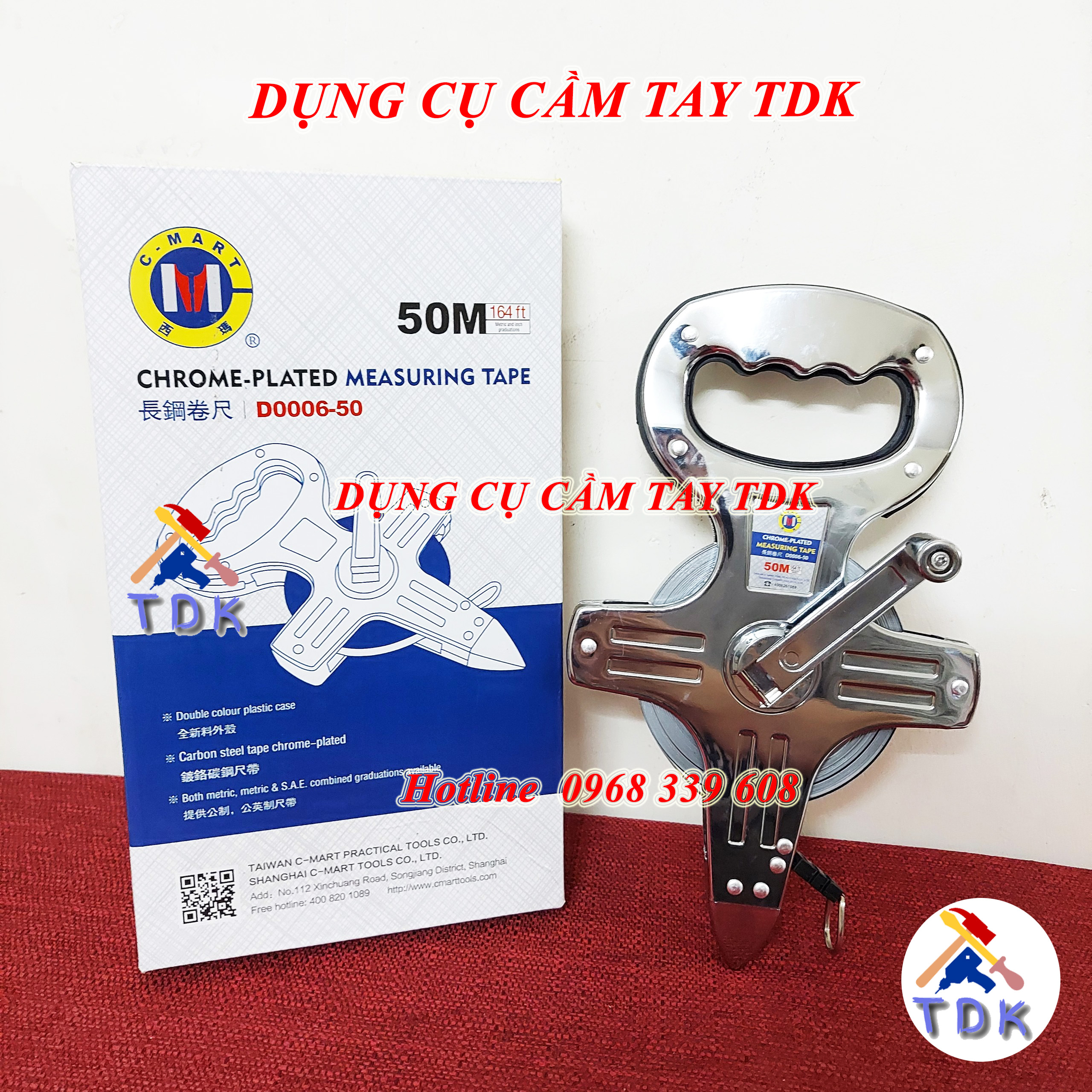 Thước thép cuộn 30m 50m chính hãng cmart d0006