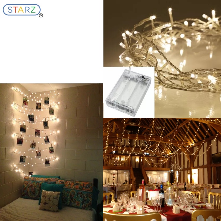 10-20LED Fairy String Light Copper Wire Battery Powered Wedding Party Lighting 
