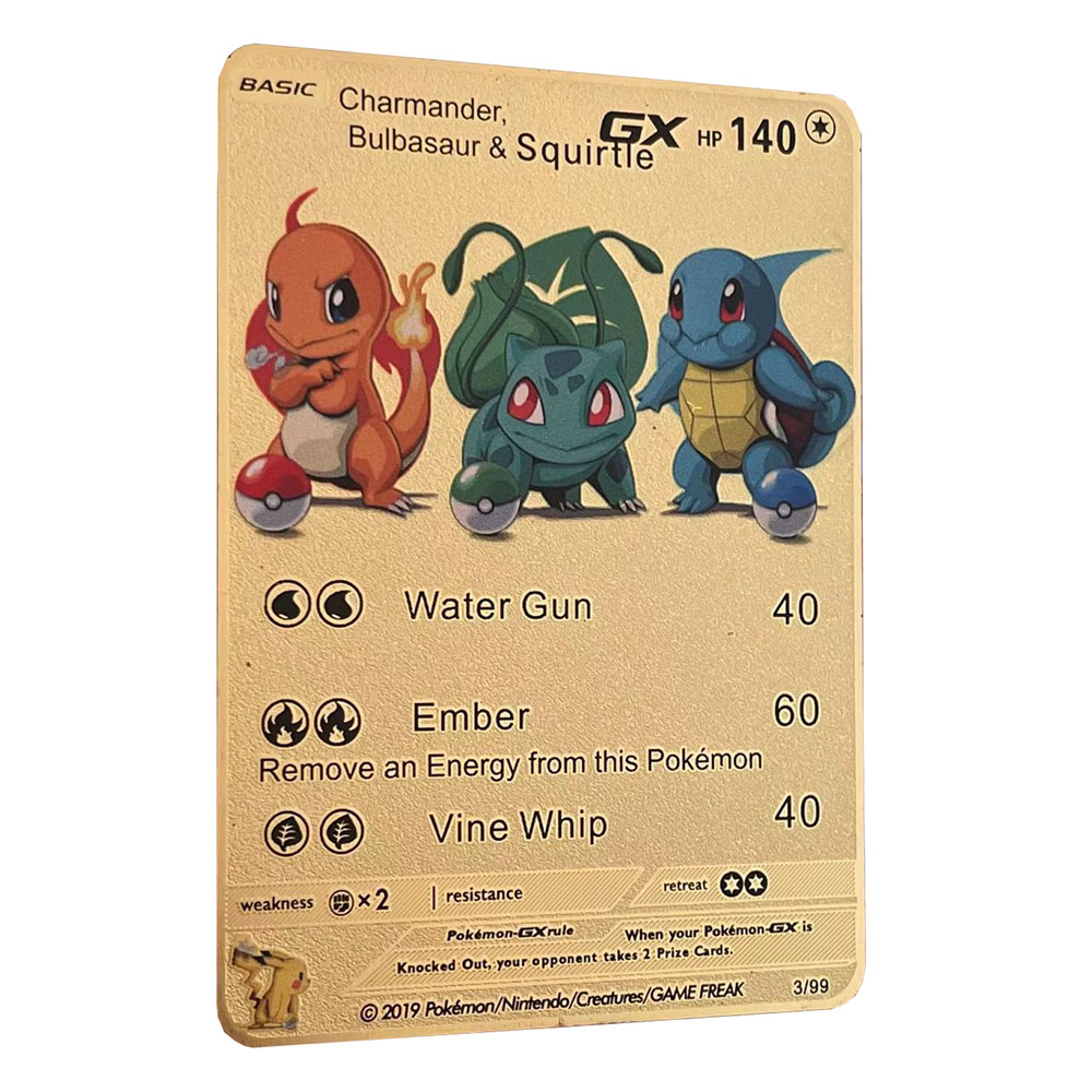 Hot demandHot demandDIY Charmander Bulbasaur Squirtle GX Golden Pokemon  Cards in English Iron Metal Pokmo Letters Game Collection Cards Rainbow |  Daraz.lk