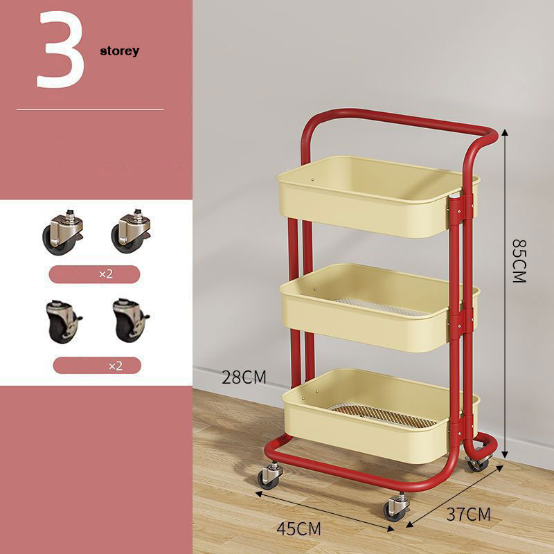 Small trolley, multifunctional toys, snacks, storage rack, floor trolley, storage shelf, bathroom multi-layer finishing shelf