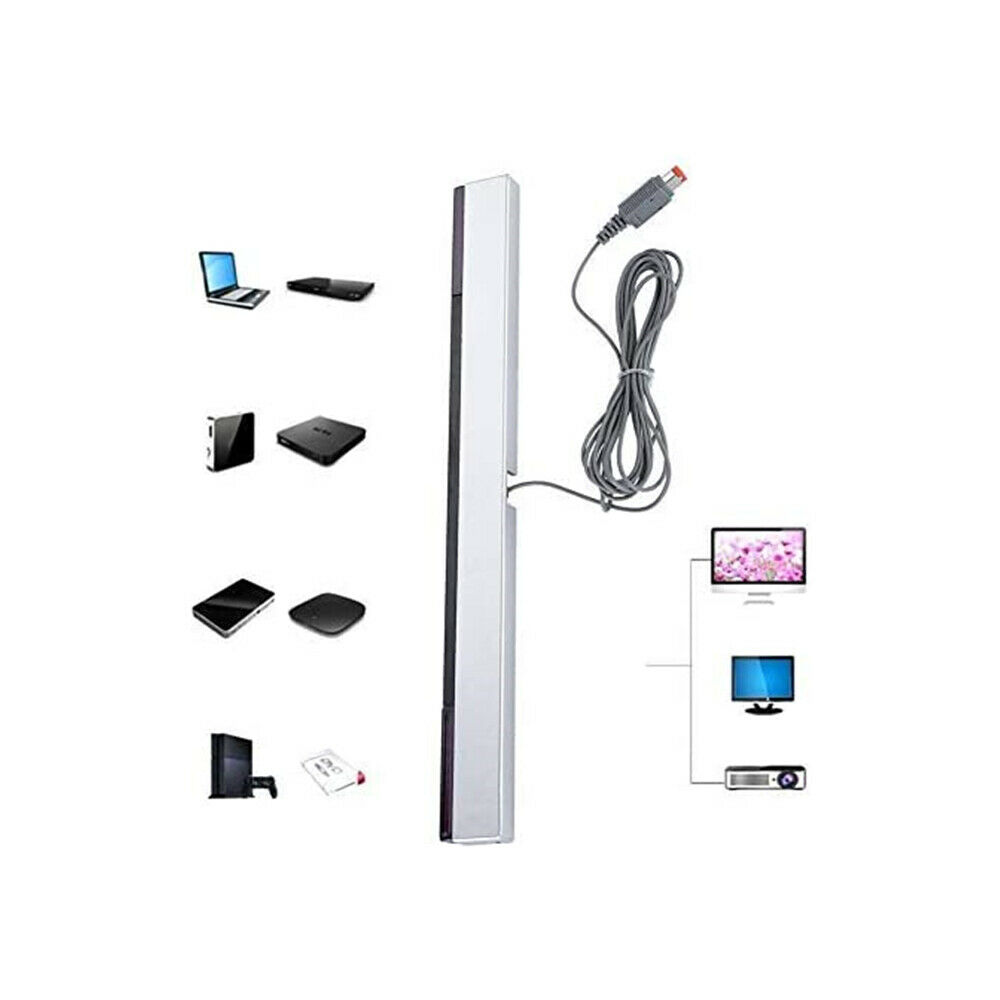 Wired Sensor Bar, Wired Infrared IR Signal Ray Sensor Bar,Replacement Infrared IR Ray Motion Sensor Bar Compatible with Wii and Wii U Console