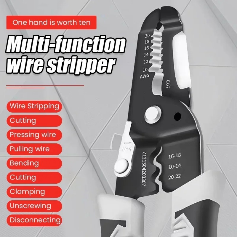 Wire Stripper Wire Puller Cutter Multifunctional Labor-Saving Repair Scissors Wire Stripping Crimping Pliers Hand Tool