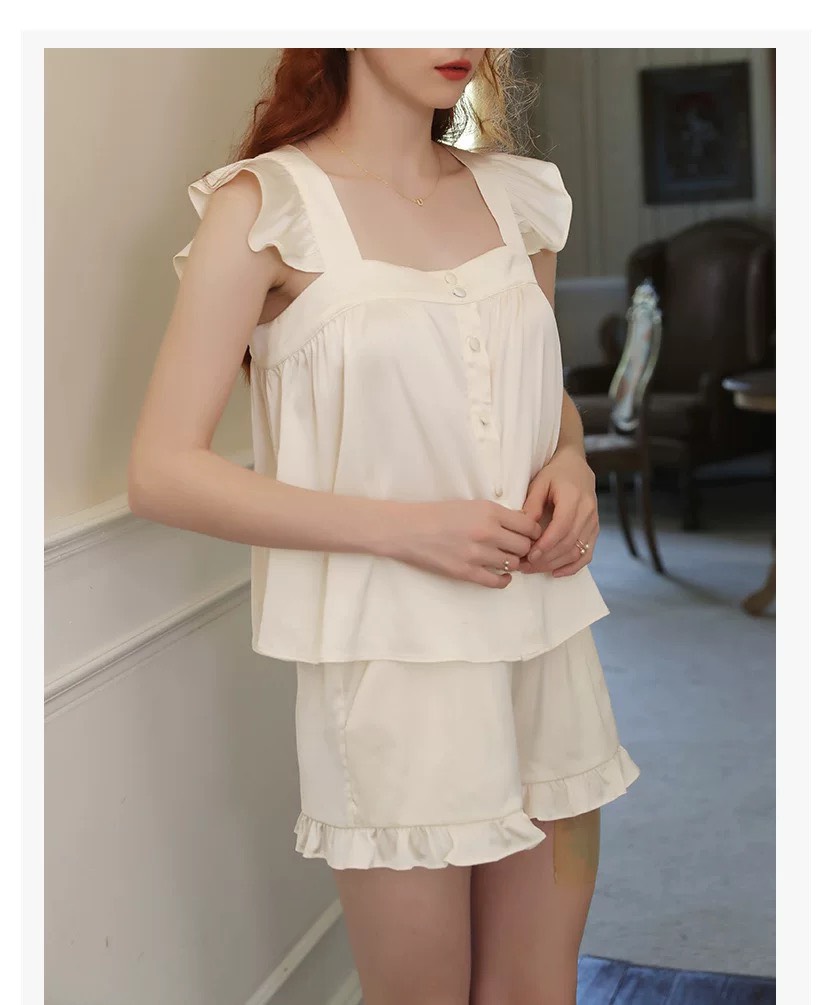 Bộ đồ ngủ lụa Evy, bộ đồ ngủ cánh tiên (BN006)⚡️FREE SHIP⚡️