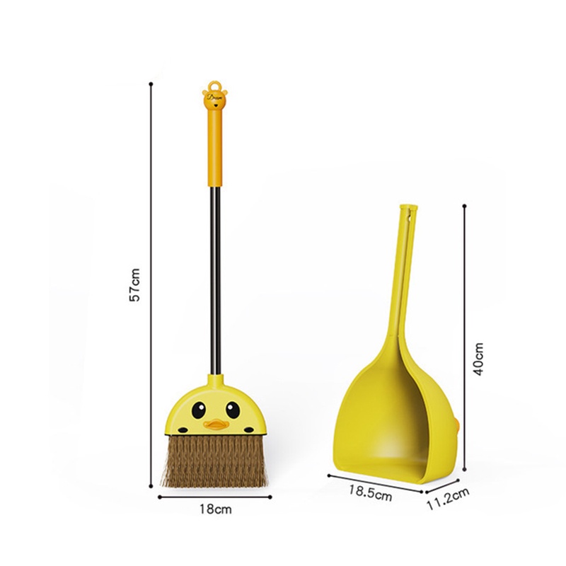 Kids Mini Broom Dustpan Set Cute Cartoon Little Yellow Duck Broom