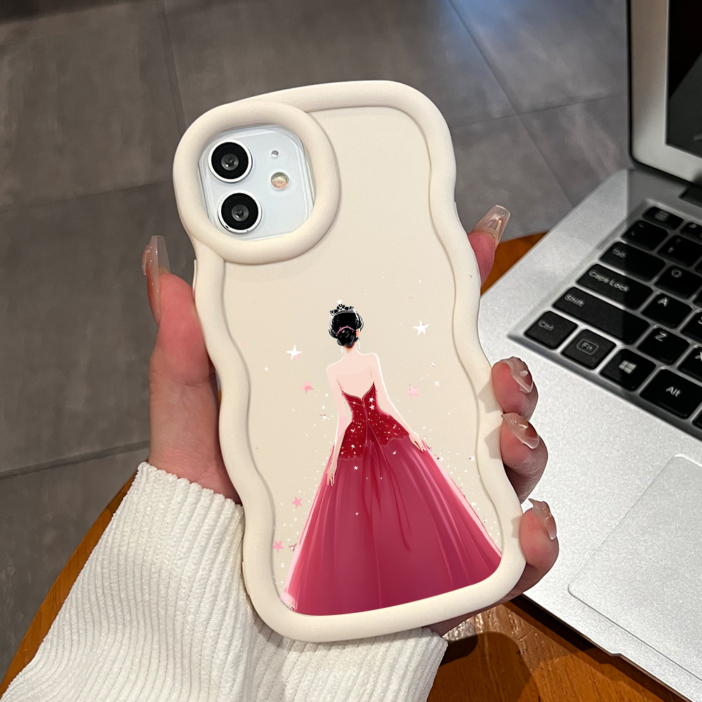 Jizetin for Redmi Note 14 4G 5G Note 14 Pro+ Xiaomi Poco X7 5G Back Cover Crown Girl Macaron Bright Color Wavy Shape Soft Mobile Phone Cases. 