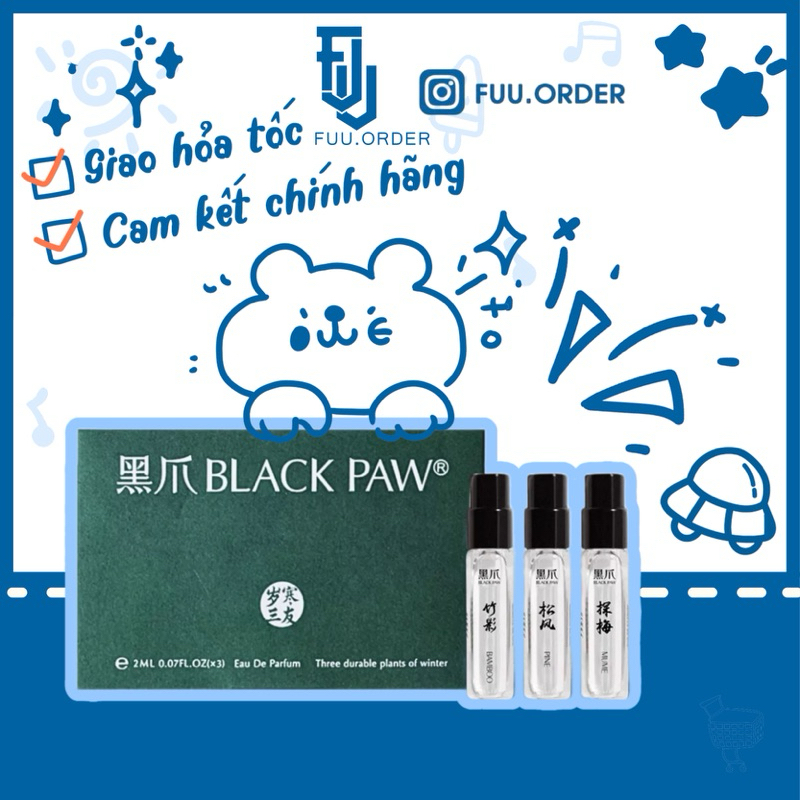 Full set 3 vial/ mẫu thử nước hoa bst tuế hàn tam hữu của hắc trảo/ black paw - 3 x 2ml