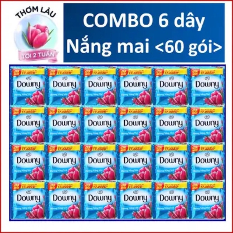 Set ( 6 dây x 10 gói) nước xả vải Downy
