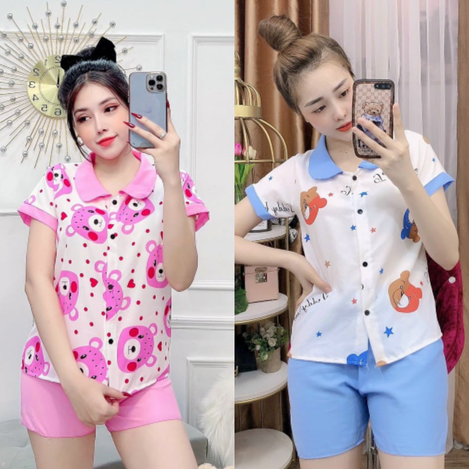 Bộ pijama kate mềm, quần đùi